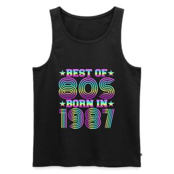 Best of the 80s Born in 1987 Vintage - Men's Premium Organic Tank Top - black - Front - AI Model Male 178 light (178cm)