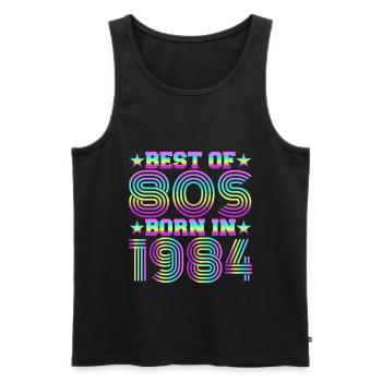 Best of the 80s Born in 1984 Vintage - Men's Premium Organic Tank Top - black - Front - AI Model Male 178 light (178cm)