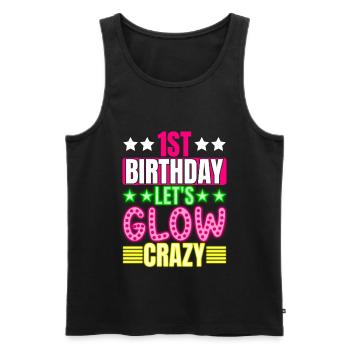 1. Geburtstag Let's Glow Crazy Buntes 1-jähriges - Männer Premium Bio Tank Top - Schwarz - Vorne - Michal (187cm)