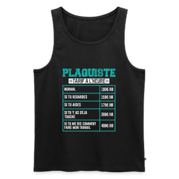 Le Tarif Horaire D'un Plaquiste - Débardeur bio Premium Homme - noir - Devant - AI Model Male 178 light (178cm)