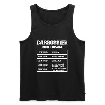 Le Tarif Horaire D'un Carrossier - Débardeur bio Premium Homme - noir - Devant - AI Model Male 178 light (178cm)