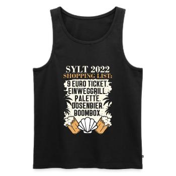 9€ tIcket einweggrill palette dosenBier mit - Männer Premium Bio Tank Top - Schwarz - Vorne - AI Model Male 178 light (178cm)