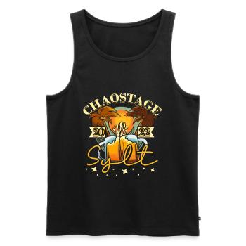 Chaos Days Sylt 2022 and celebrate beer - Men's Premium Organic Tank Top - black - Front - Michal (187cm)