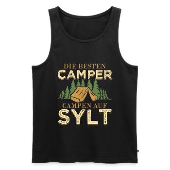 The best campers camp on Sylt Möwe In North Sea - Men's Premium Organic Tank Top - black - Front - Michal (187cm)
