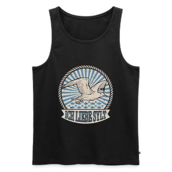 I Love Sylt My Island To Relax Möwe In - Men's Premium Organic Tank Top - black - Front - AI Model Male 178 light (178cm)