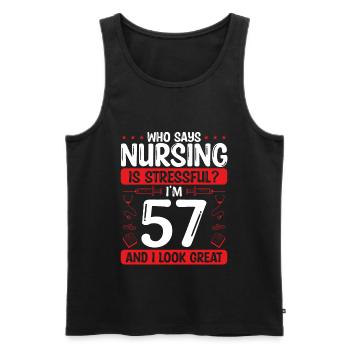 57 Birthday Nurses 57 Years Old Nurse for Work - Männer Premium Bio Tank Top - Schwarz - Vorne - Michal (187cm)