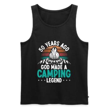 50 Birthday Camping Vintage Mountains 50 Year Old - Men's Premium Organic Tank Top - black - Front - Michal (187cm)