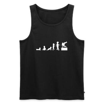 Vom Baby zum Kind zum Parkour Player - Männer Premium Bio Tank Top - Schwarz - Vorne - AI Model Male 178 light (178cm)