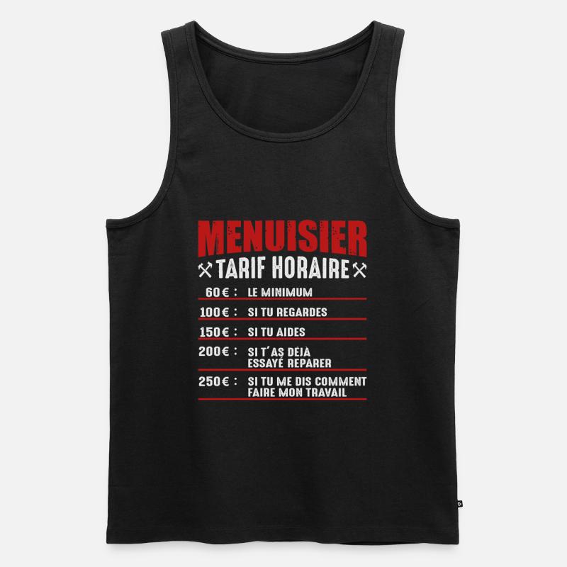 Le Tarif Horaire D'un Menuisier - Débardeur bio Premium Homme - noir