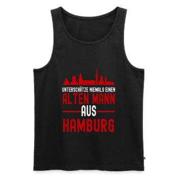 Hamburg Skyline Stadt Für Hamburger - Männer Premium Bio Tank Top - Schwarz - Vorne - AI Model Male 178 light (178cm)