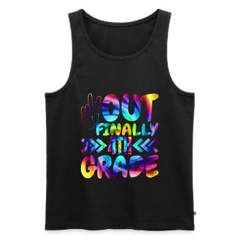 Out Finally 4th grade elementary school students - Men's Premium Organic Tank Top - black - Front - AI Model Male 178 light (178cm)
