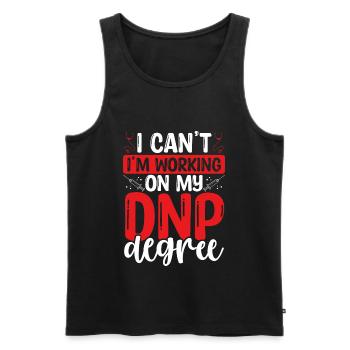 DNP Docteur Je ne peux pas Je travaille sur mon DNP DegreeDNP D - Débardeur bio Premium Homme - noir - Devant - Michal (187cm)