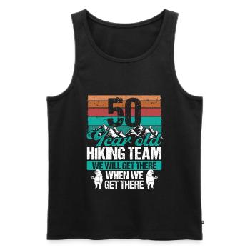 50 Year Old Mountaineer Hiking Hiker 50th Birthday - Männer Premium Bio Tank Top - Schwarz - Vorne - AI Model Male 178 light (178cm)