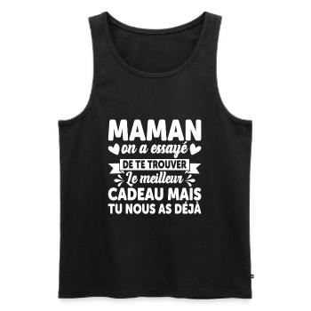 Maman Anniversaire Cadeau Fête Des Mères Noël Mama - Débardeur bio Premium Homme - noir - Devant - Michal (187cm)