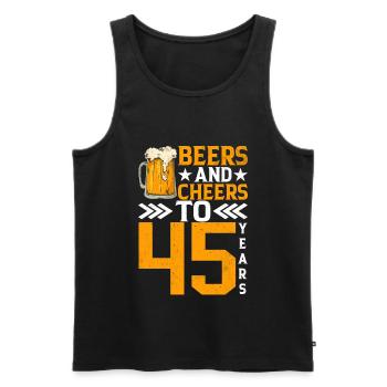 Cheers and beers to 45 years Frothy Mug Of Beer - Men's Premium Organic Tank Top - black - Front - Michal (187cm)
