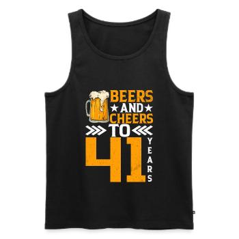Acclamations et bière sur 41 ans Mug mousseux de bière - Débardeur bio Premium Homme - noir - Devant - AI Model Male 178 light (178cm)