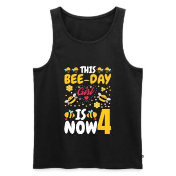 This bee day girl is now 4. 4. - Men's Premium Organic Tank Top - black - Front - Michal (187cm)