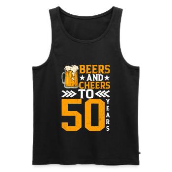 Cheers and beer to 50 years of Frothy Mug Of Beer - Men's Premium Organic Tank Top - black - Front - Michal (187cm)