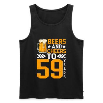 Cheers And Beer To 59 Years Frothy Mug Of Beer - Men's Premium Organic Tank Top - black - Front - Michal (187cm)