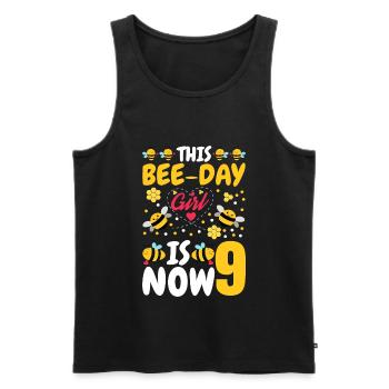 This Bee Day Girl Is Now 9. 9. - Men's Premium Organic Tank Top - black - Front - Michal (187cm)