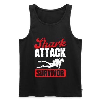 Scuba Diving Shark Attack Survivor Scuba Diver - Männer Premium Bio Tank Top - Schwarz - Vorne - AI Model Male 178 light (178cm)