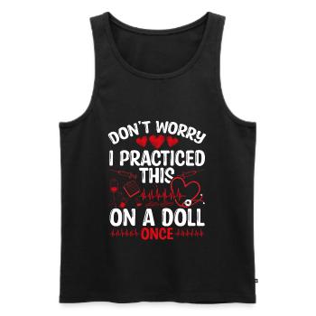 Emergency Room Nurse Appreciation Cardiac Nursing - Men's Premium Organic Tank Top - black - Front - Michal (187cm)