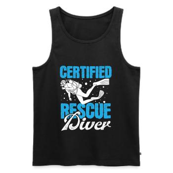 Professional Rescue Diving Scuba Rescue Diver - Men's Premium Organic Tank Top - black - Front - AI Model Male 178 light (178cm)