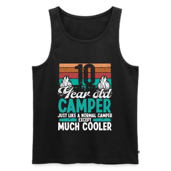 10 Year Old Camper Scouting Camping 10 Birthday - Men's Premium Organic Tank Top - black - Front - Michal (187cm)