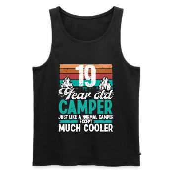 19 Year Old Camper Scouting Camping 19 Birthday - Men's Premium Organic Tank Top - black - Front - AI Model Male 178 light (178cm)