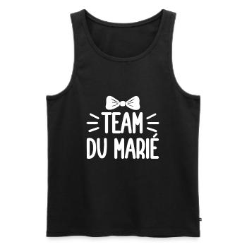 Team Marié Mariage Amour Coeur Love Cadeau Evg - Débardeur bio Premium Homme - noir - Devant - AI Model Male 178 light (178cm)