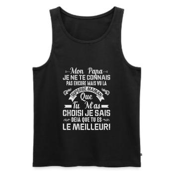 Papa Maman Enceinte Noël Idée Cadeau Amour Body - Débardeur bio Premium Homme - noir - Devant - Michal (187cm)