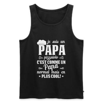 Pizza Cuisinier Restaurant Papa Italie Pizzeria - Débardeur bio Premium Homme - noir - Devant - Michal (187cm)