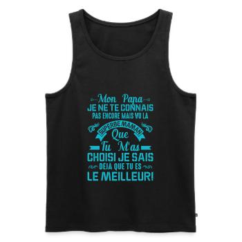 Papa Maman Enceinte Noël Idée Cadeau Amour Body - Débardeur bio Premium Homme - noir - Devant - Michal (187cm)