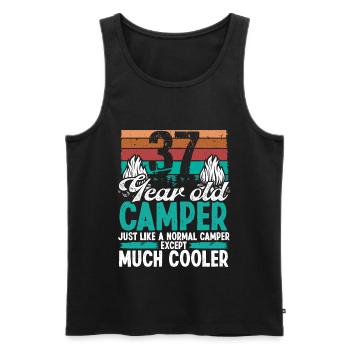 37 Year Old Camper Scouting Camping 37 Birthday - Men's Premium Organic Tank Top - black - Front - Michal (187cm)
