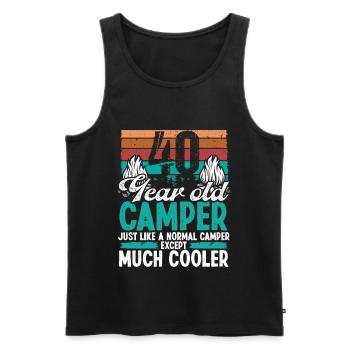 40 Year Old Camper Scouting Camping 40 Birthday - Männer Premium Bio Tank Top - Schwarz - Vorne - Michal (187cm)