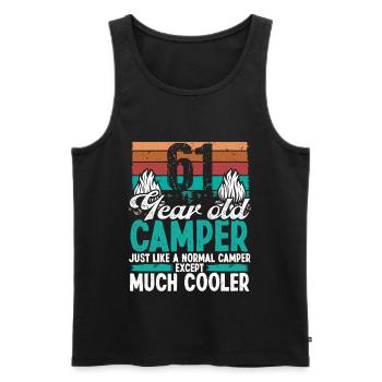 61 Year Old Camper Scouting Camping 61 Birthday - Men's Premium Organic Tank Top - black - Front - AI Model Male 178 light (178cm)
