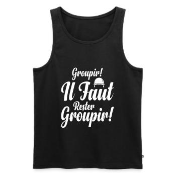 Groupir If Faut Rester Groupir - Débardeur bio Premium Homme - noir - Devant - AI Model Male 178 light (178cm)