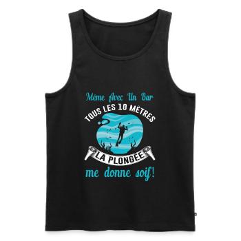 Plongée Sous Marine Mer Idée Cadeau Plongeur Océan - Débardeur bio Premium Homme - noir - Devant - Michal (187cm)