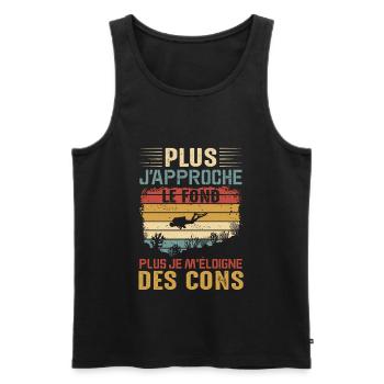 Sport Plongée Idée Cadeau Mer Poisson Anniversaire - Débardeur bio Premium Homme - noir - Devant - Michal (187cm)