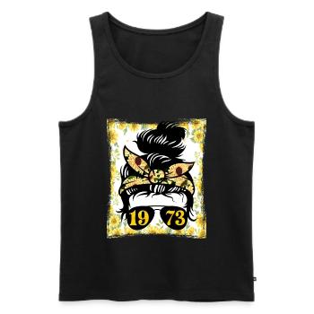 Sonnenblume Mama Geboren 1973 Geburtstag - Männer Premium Bio Tank Top - Schwarz - Vorne - Michal (187cm)
