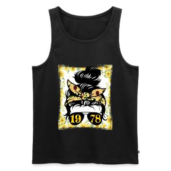 Sunflower Mom Born 1978 Birthday - Men's Premium Organic Tank Top - black - Front - Michal (187cm)