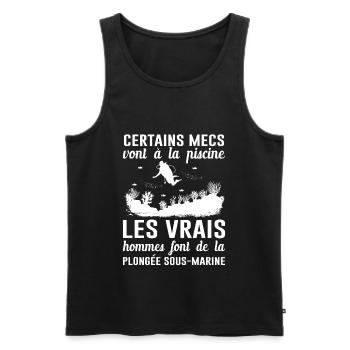 Les Vrais Hommes Font De La Plongée Sous-marine - Débardeur bio Premium Homme - noir - Devant - Michal (187cm)