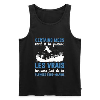 Les Vrais Hommes Font De La Plongée Sous-marine - Débardeur bio Premium Homme - noir - Devant - Michal (187cm)