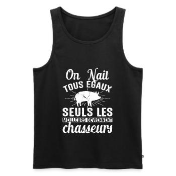 Les Meilleurs Deviennent Chasseurs Chasser Cadeau - Débardeur bio Premium Homme - noir - Devant - AI Model Male 178 light (178cm)