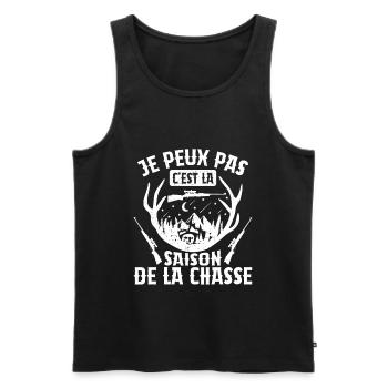 Je Peux Pas C'est La Saison De La Chasse Chasser - Débardeur bio Premium Homme - noir - Devant - AI Model Male 178 light (178cm)