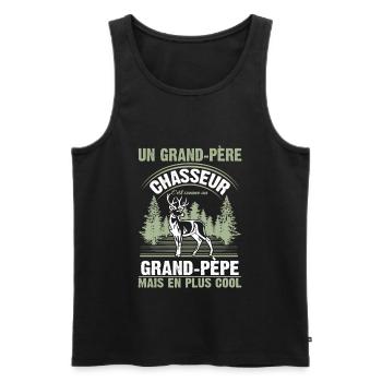 Grand-père Chasseur Chasser Cadeau Fête Des Pères - Débardeur bio Premium Homme - noir - Devant - AI Model Male 178 light (178cm)