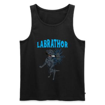Labrathor Labrador Retriever Golden Retriever - Débardeur bio Premium Homme - noir - Devant - Michal (187cm)