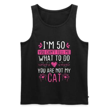 50th Birthday Cat Mom Lover Cat Dad 50 Year Old - Men's Premium Organic Tank Top - black - Front - AI Model Male 178 light (178cm)