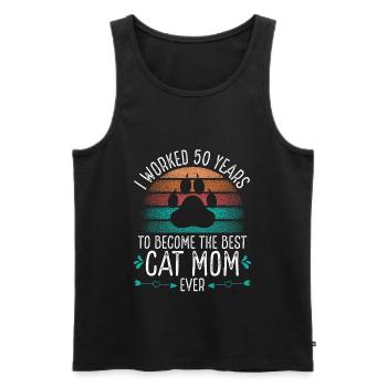 50 Year Old Mom 50 Years Cat Mother 50th Birthday - Men's Premium Organic Tank Top - black - Front - AI Model Male 178 light (178cm)