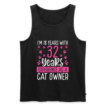 50 Year Old Cat Dad Kitten Cat Mom 50th Birthday - Men's Premium Organic Tank Top - black - Front - AI Model Male 178 light (178cm)